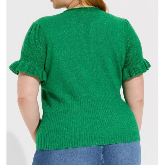 Torrid Pullover V-Neck Ruffle Elbow Sleeve Pullover Sweater Size 3X - Picture 7 of 8